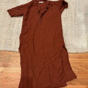 Everlane Brown Midi Linen Dress​​